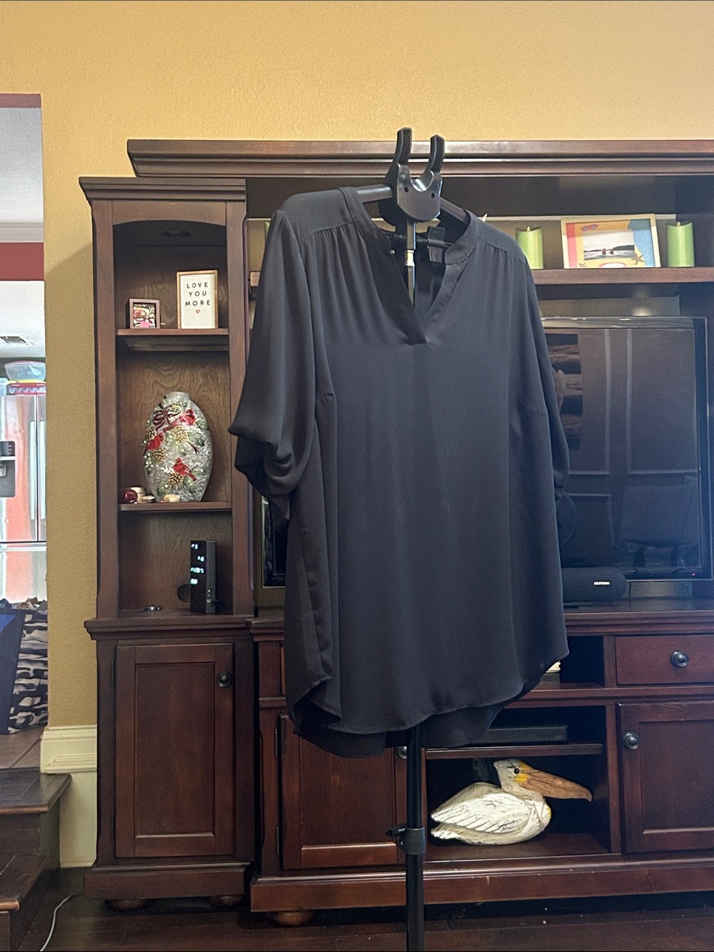 torrid Black Split V-Neck Dolman Blouse